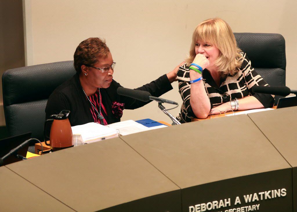 Dallas City Secretary Deborah Watkins (left) reflected on her time as a city employee with...
