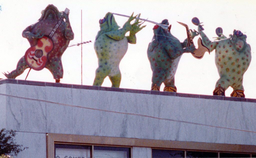 The Tango frogs on the roof of Tango nightclub in Lower Greenville in 1984. 