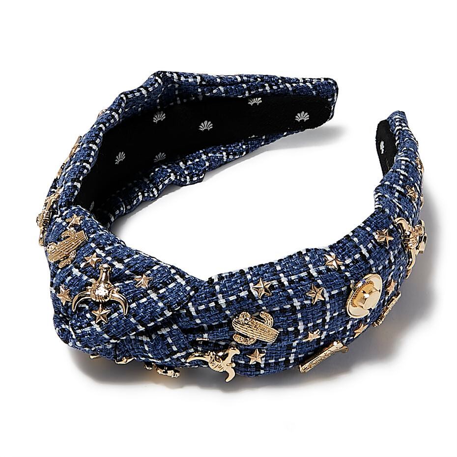 Ornaments in Southwestern shapes adorn a headband made exclusively for Lele Sadoughi's...