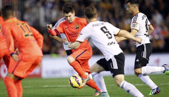 El juego del Barcelona contra el Valencia, en el que se rindió un homaneja a Lionel Messi...