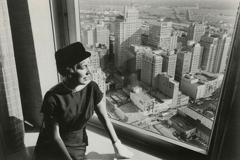 Ebby Halliday looks out over downtown Dallas in a 1956 photo.