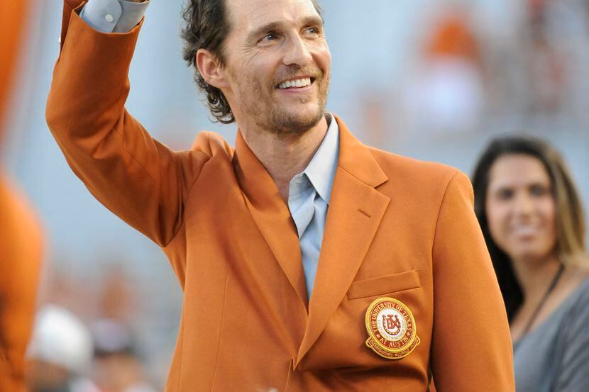 Actor Matthew McConaughey bleeds burnt orange and is a frequent guest on the sidelines at...