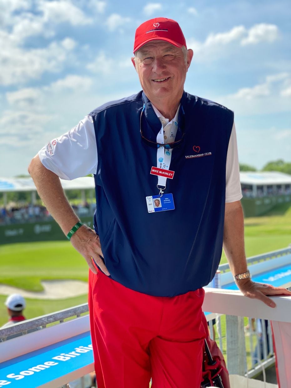 Mike McKinley, founding partner of Shackelford, Bowen, McKinley & Norton LLP, and president of the Salesmanship Club of Dallas, at his law firm's suite at the AT&T Byron Nelson.