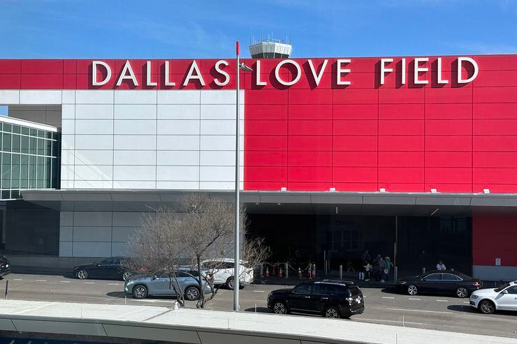 Travelers at Love Field in Dallas on March 19, 2023.