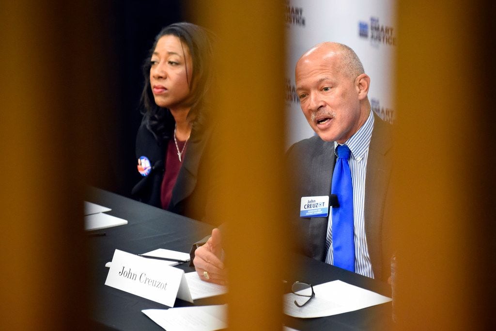 Elizabeth Frizell and John Creuzot, democratic candidates for Dallas county district...