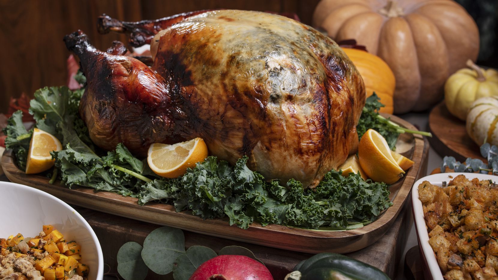 Several Irving restaurants will offer to-go Thanksgiving dinners. Pictured are items on the...