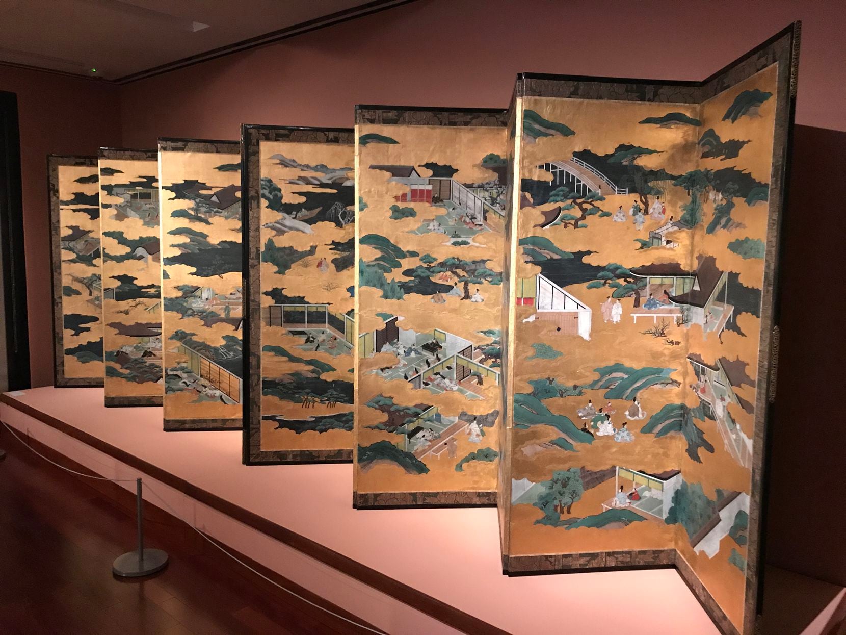 A screen that is part of the Crow Collection of Asian Art's new exhibit, "Styled with Poise:...