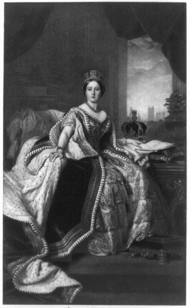 A young Queen Victoria in an image published circa 1897. 