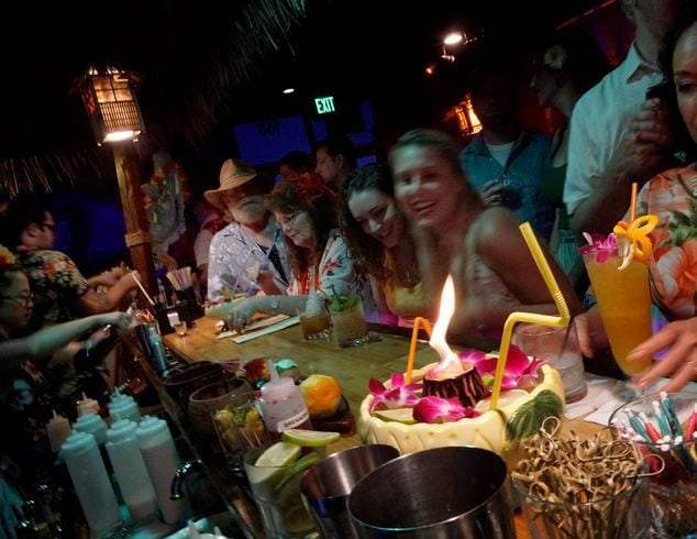 The Volcano Bowl is among the offerings at 4 Kahunas, a new tiki bar in Arlington that...