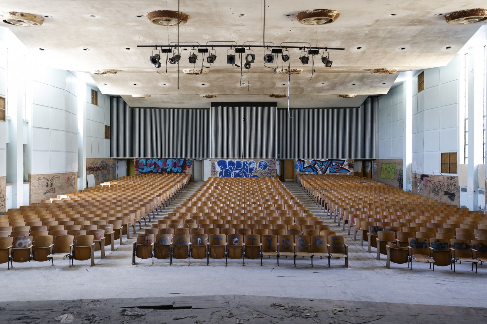 Old auditorium of Pearl C. Anderson middle school which is now the Watermark South Dallas...