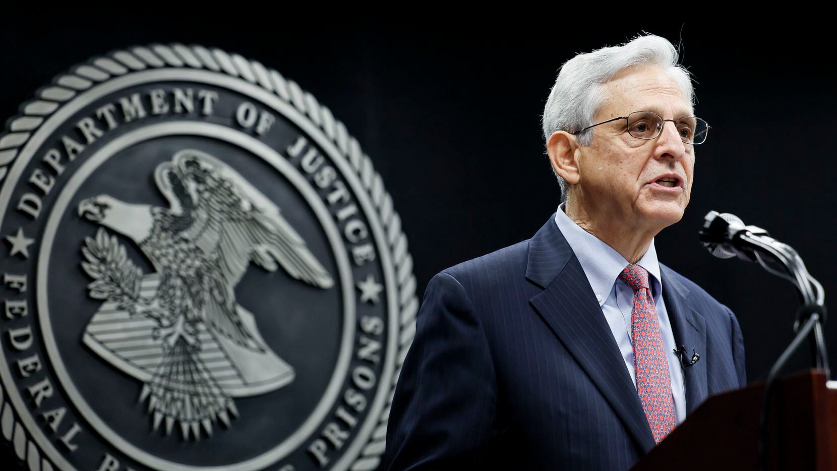 Attorney General Merrick Garland speaks during an event to swear in the new director of the...