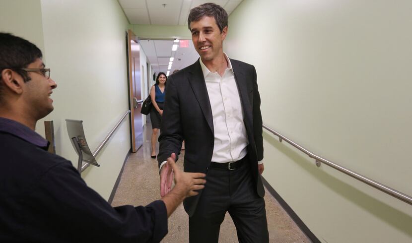 U.S. Rep. Beto O'Rourke, D-El Paso, arrived to speaks to students at the University of Texas...