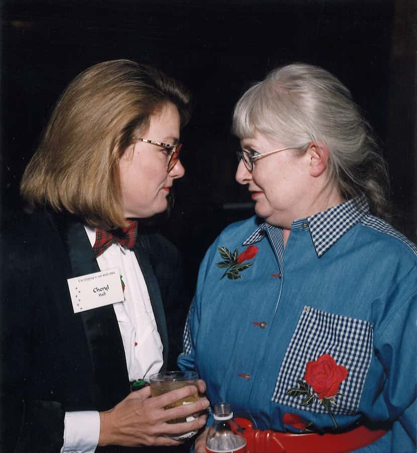 Cheryl Hall (left) of The Dallas Morning News, with Colleen Barrett of Southwest Airlines