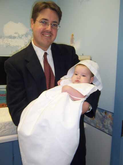 Steve Damm and daughter Katie's christening