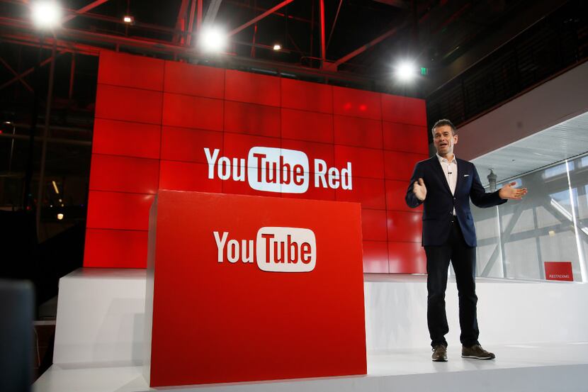 In this Oct. 21, 2015, file photo, Robert Kyncl, YouTube Chief Business Officer, speaks as...
