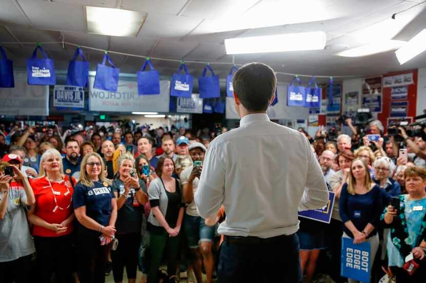 South Bend Mayor and Democratic presidential candidate Pete Buttigieg speaks at the West...