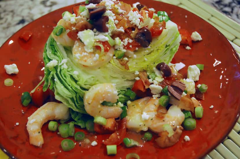 Alicia Ross's Loaded Shrimp Wedge Salad is a meal itself.