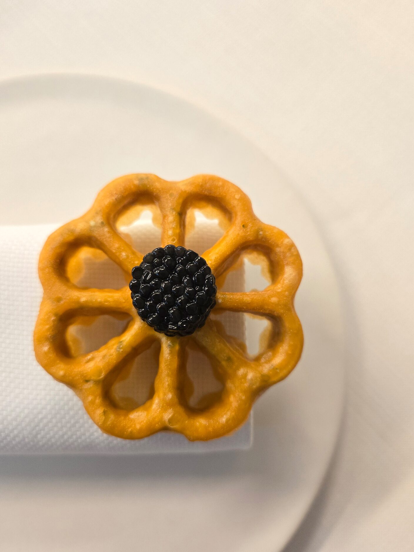 Jordnær, a 3-star Michelin restaurant in Denmark, serves this lovely rosette waffle on its...