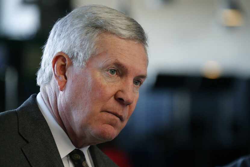 Former University of Texas head coach Mack Brown is pictured at the 75 Day Out Luncheon, an...