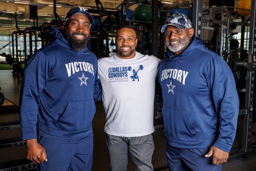 Dallas Cowboys assistant strength and conditioning coach Kendall Smith (left), strength and...