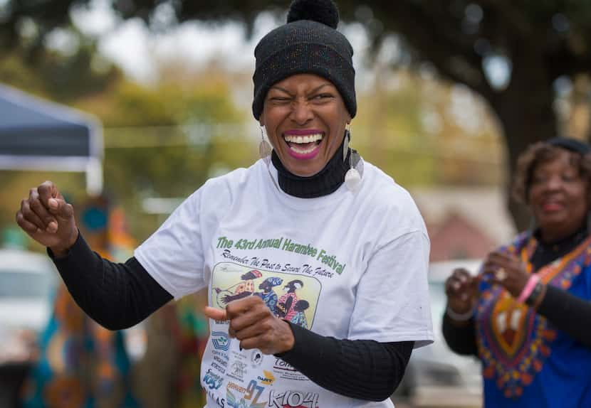 Sharon Beechum performs with her dance group, Dancing Divas and Dudes, at the 2017 Harambee...