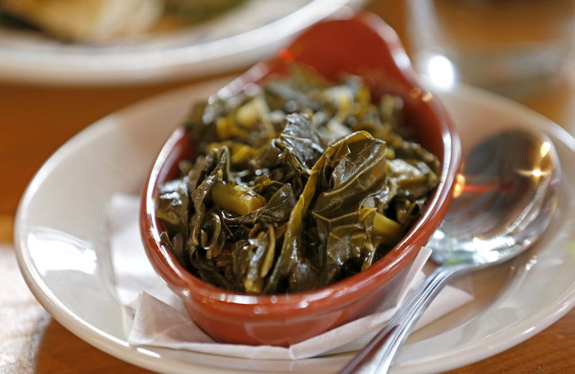 Side of braised collard greens at Mudhen Meat and Greens.