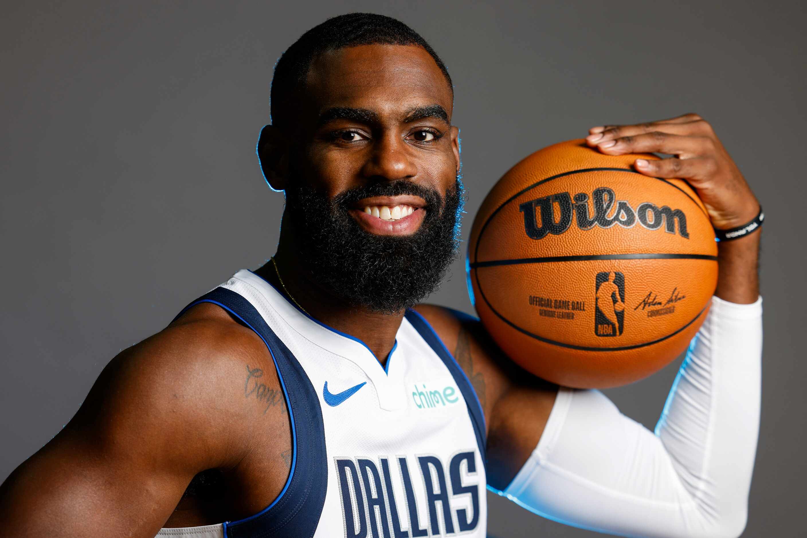 Dallas Mavericks’ Tim Hardaway Jr.poses for a photo during the media day on Friday, Sept....