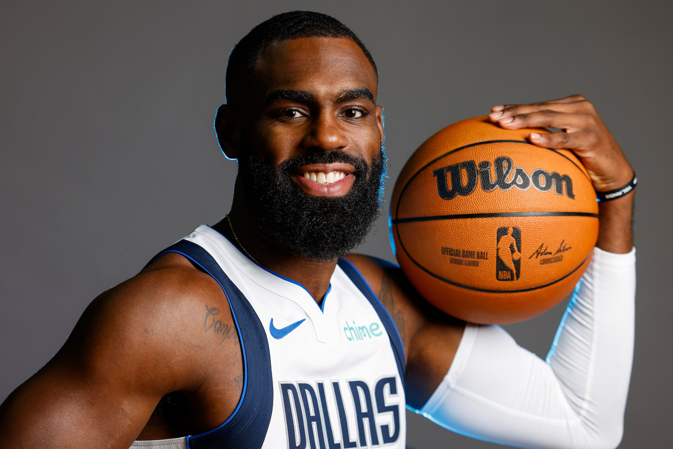 Dallas Mavericks’ Tim Hardaway Jr.poses for a photo during the media day on Friday, Sept....