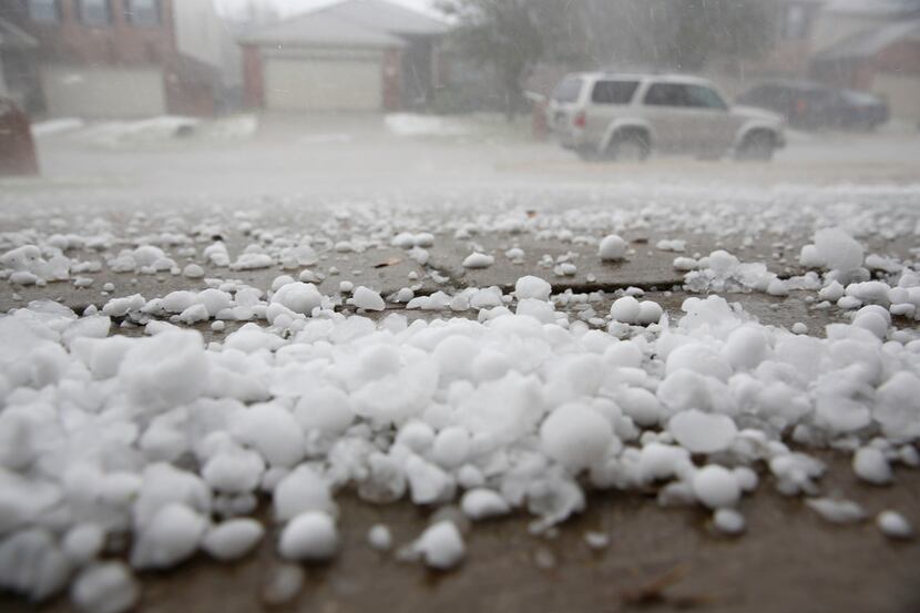 Hail pounded houses and cars in the City of McKinney as a severe storm passed through on...