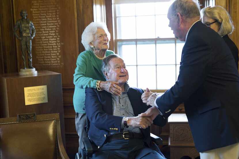 Former President George H.W. Bush and wife Barbara Bush remain hospitalized.  (2015 File...