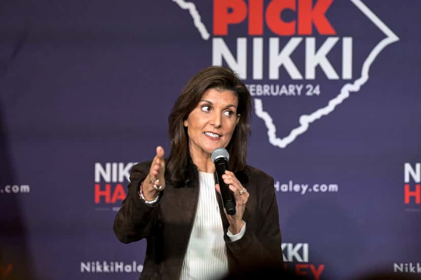 Republican presidential candidate  Nikki Haley campaigned in Spartanburg, S.C., on Monday,...