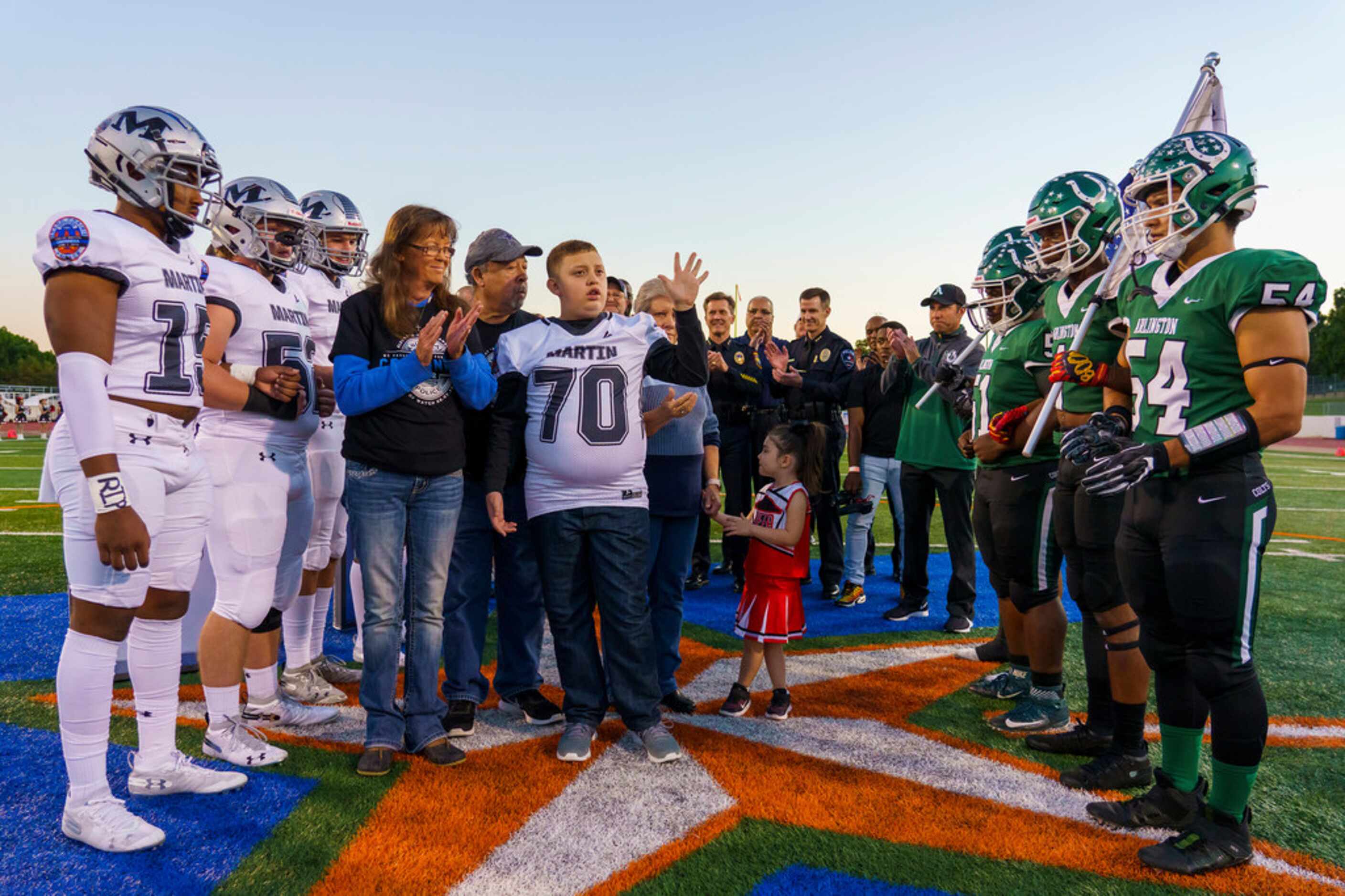 Elisha Castaneda, the son of Grand Prairie police officer A.J. Castaneda, who died in the...
