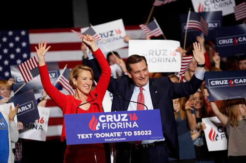  Fiorina and Cruz campaigned in Indianapolis on Wednesday, when he announced that she was...