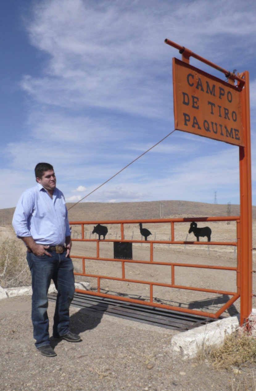 Max LeBaron, a member of a gun club in northern Mexico's Chihuahua state, heads out for...