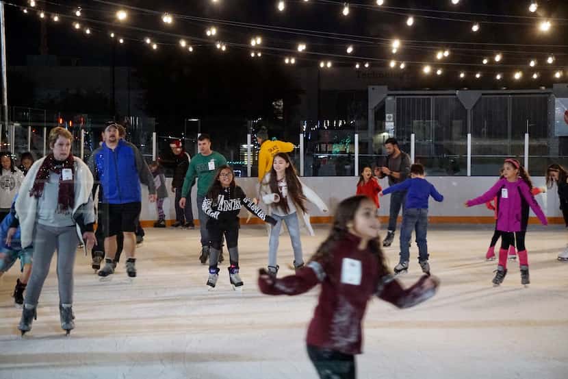 The ice skating rink was busy at Christmas in the Branch in Farmers Branch.