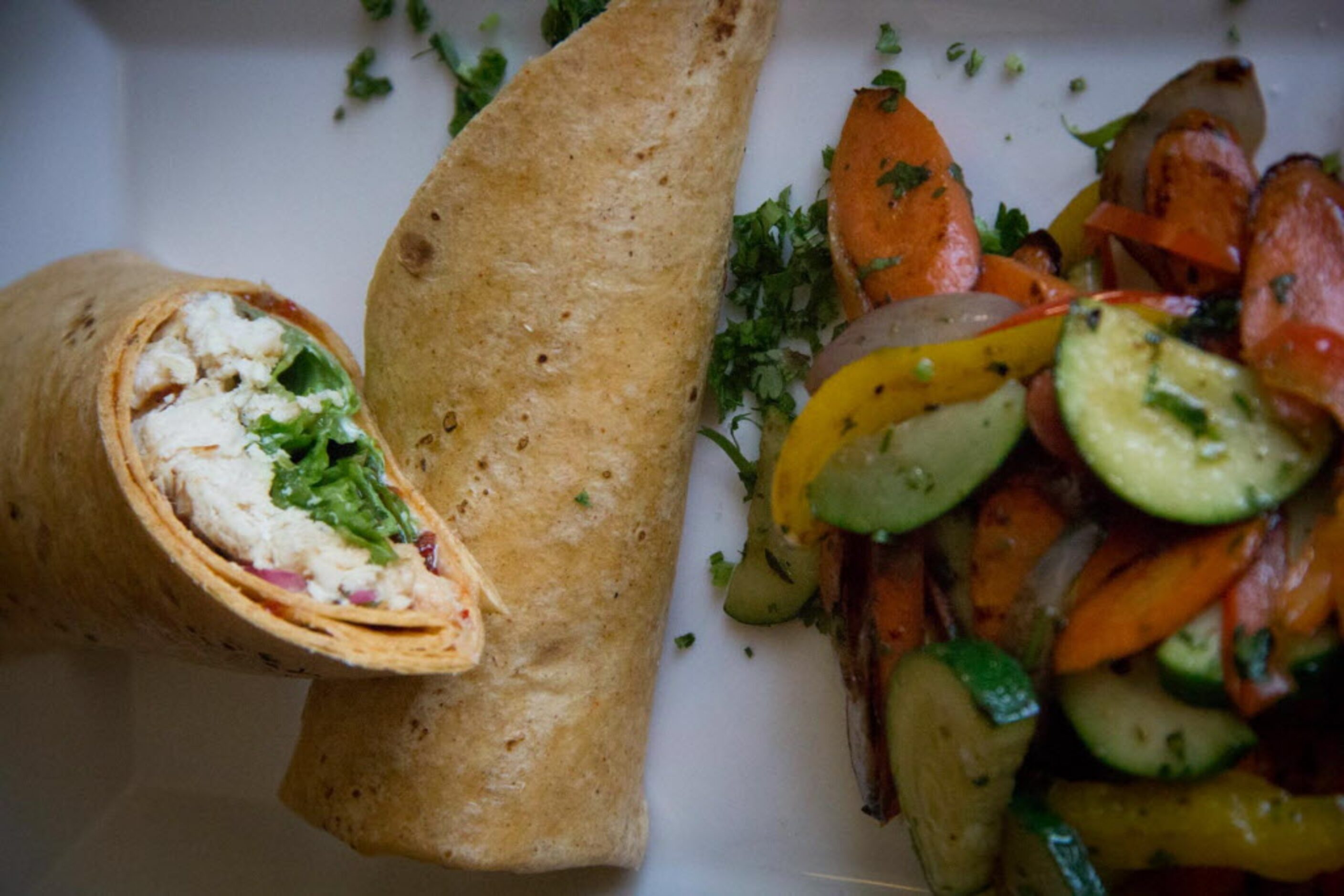 Talon Chicken Wrap was an opening day menu item at Nazca Kitchen on Dec. 21 in Dallas Texas.