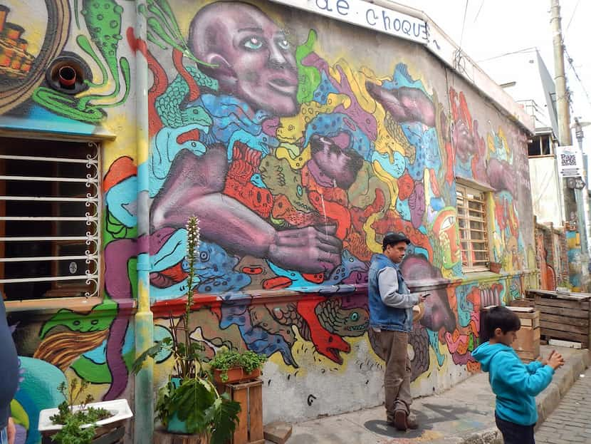 'Shock Therapy' mural in Valparaiso, Chile. Artists are Cuellimangui, UnKolorDistinto and...