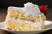 The Tres Leches cake is bathed in three different kinds of milk: condensed, evaporated, and...