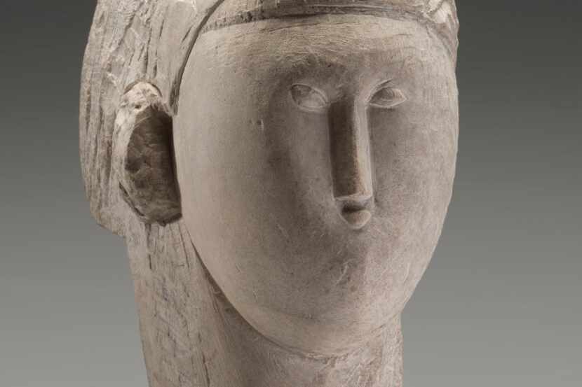 Head, a piece of modern sculpture by Amedeo Modigliani, recently acquired by the Kimbell Art...