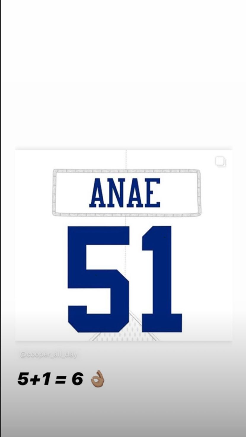 A post of Bradlee Anae's jersey number on his Instagram.