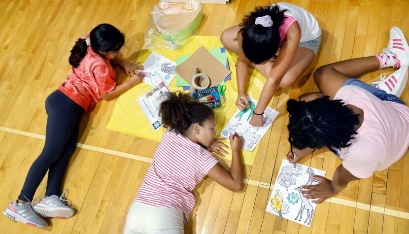 Summer campers (from left) Leticia Asuaje Jacobsen, Siddharth Muthukumar, Marcela Asuaje...