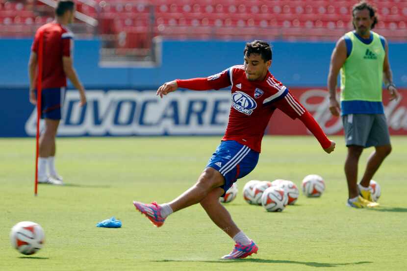 FC Dallas midfielder Danny Garcia during practice, on Thursday, Aug. 07, 2014 at Toyota...