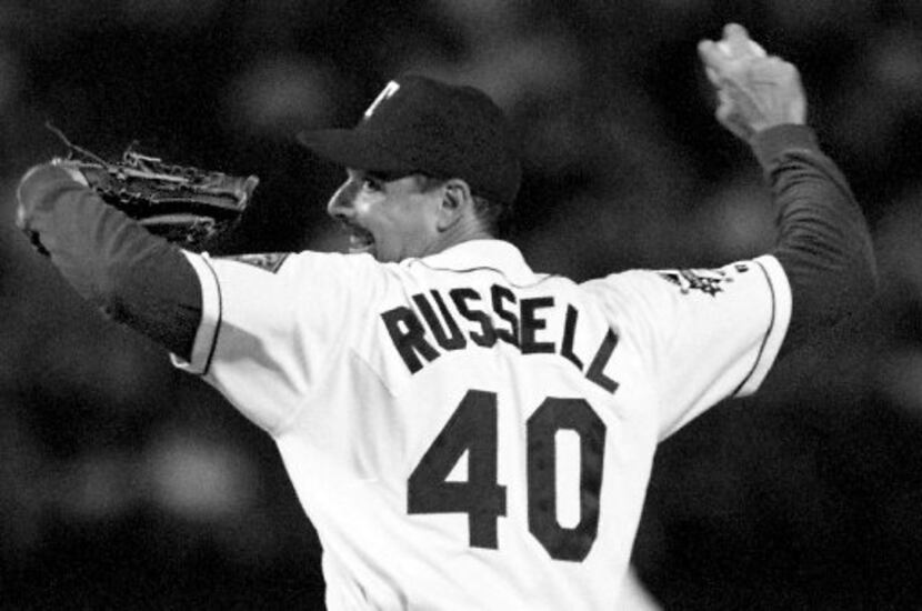 ORG XMIT:  [NS_19RussellA ]  Headline:    Caption: 7/19/95--Texas reliever Jeff Russell...