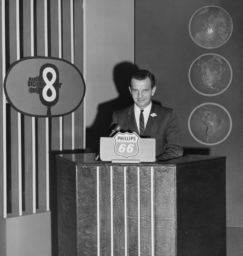 Richard H. "Dick" Wheeler is pictured on the WFAA-TV set in 1961. 