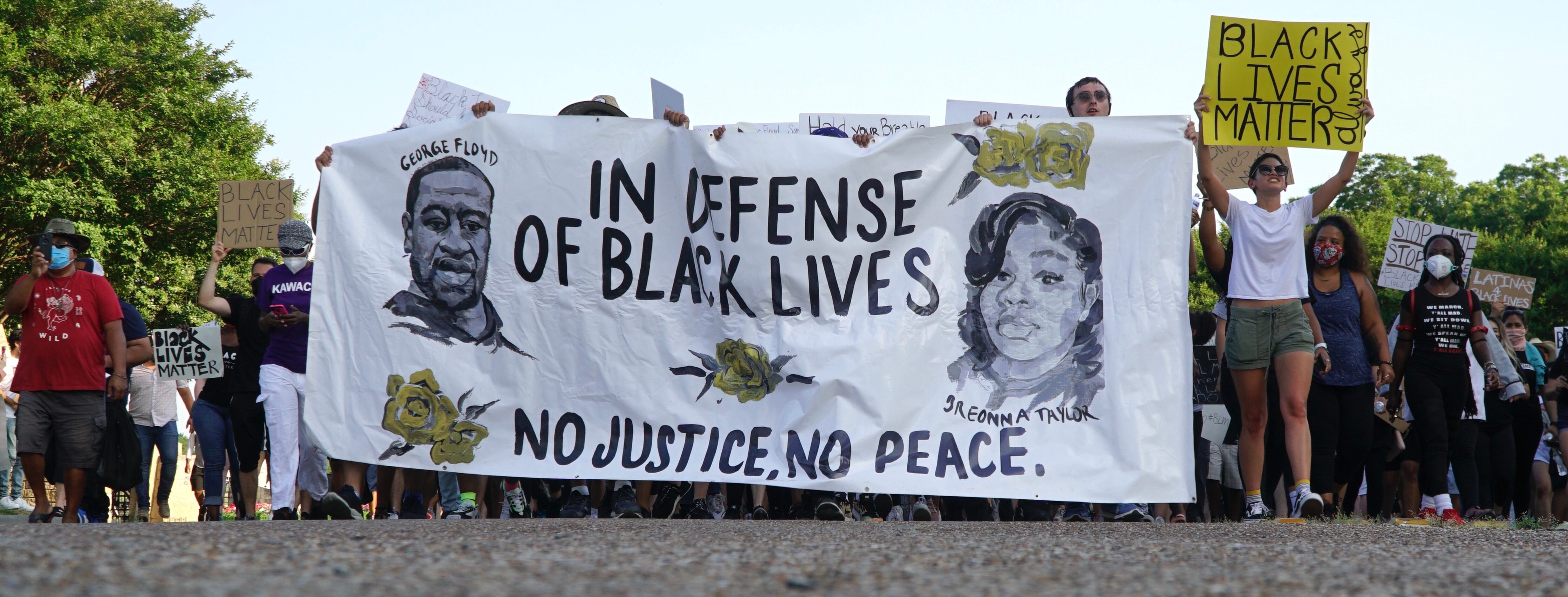 Hundreds of people marched in a protest in Irving, Texas on Monday, June 8, 2020. The...