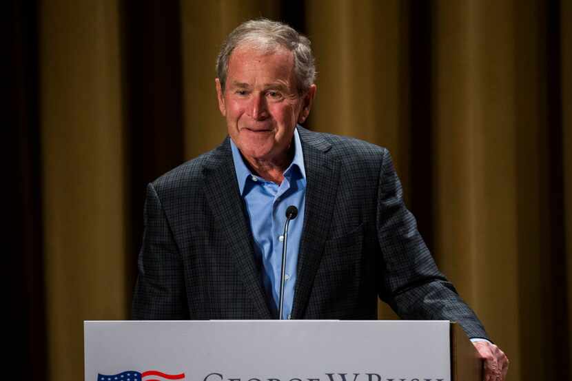 Former President George W. Bush, seen here in 2017, congratulated President-elect Joe Biden...