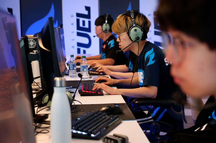 Dallas Fuel Overwatch League players (from left) Hanbeen ‘Hanbin’ Choi, Yeonghan ‘SP9RK1E’...