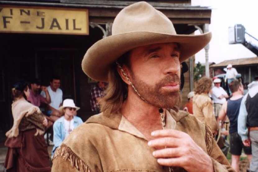 Chuck Norris on the set of the last show of Walker Texas Ranger.