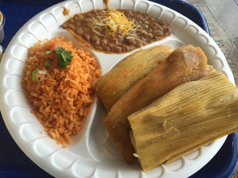 Tamales (pork, spicy pork and chicken) from El Mero Mero Tamalero 