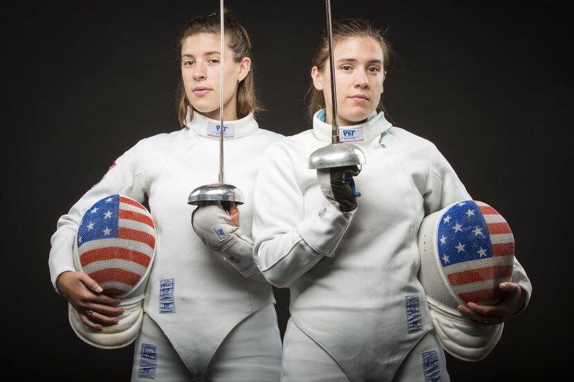 Olympic fencers, and sisters, Courtney (right) and Kelley Hurley photographed on Tuesday,...